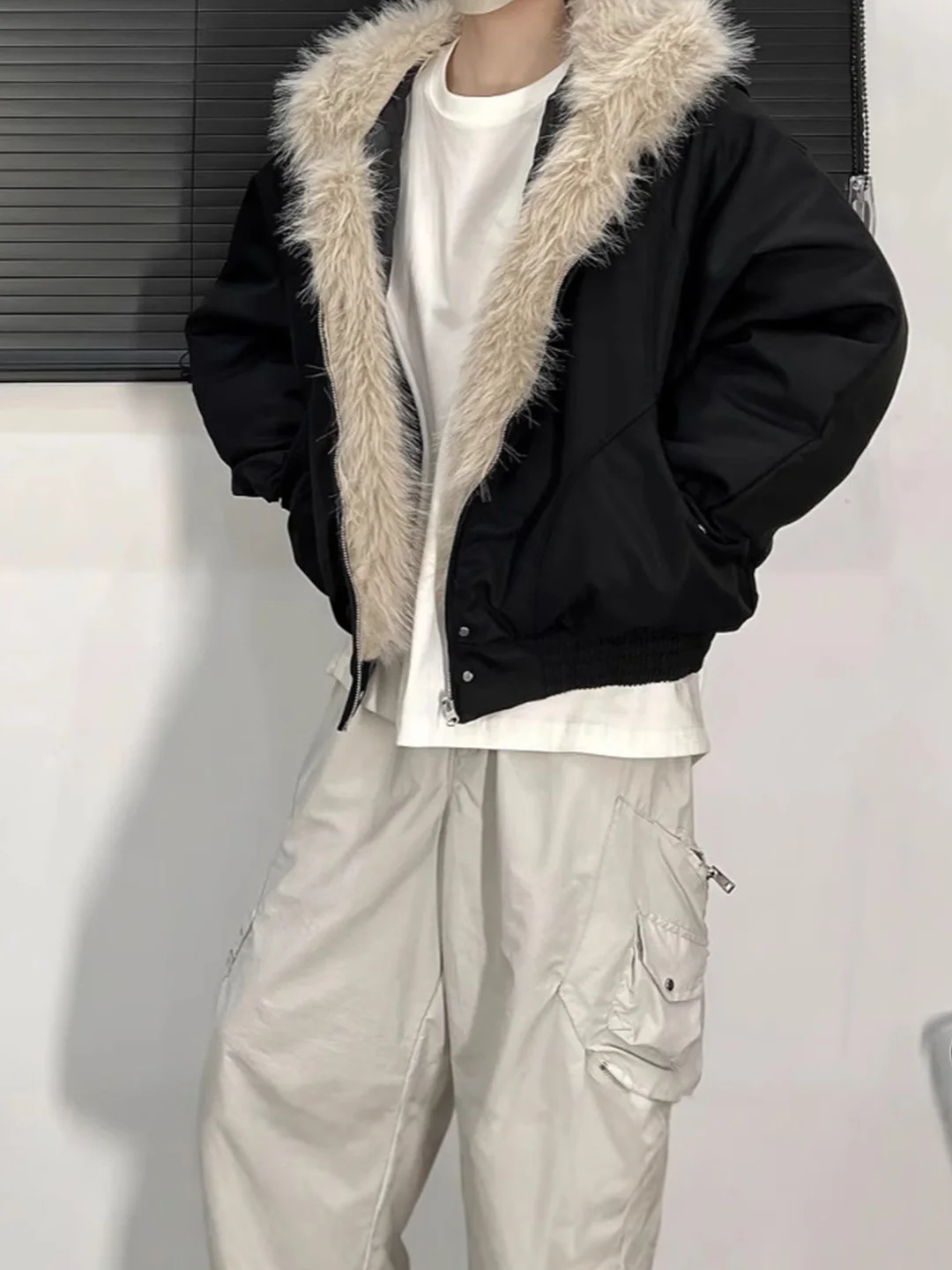 

Высококачественная американская куртка-жакет с меховым воротником для мужчин и женщин, утепленная хлопковая подкладка, рабочая одежда, длинный рукав, застежка-молния