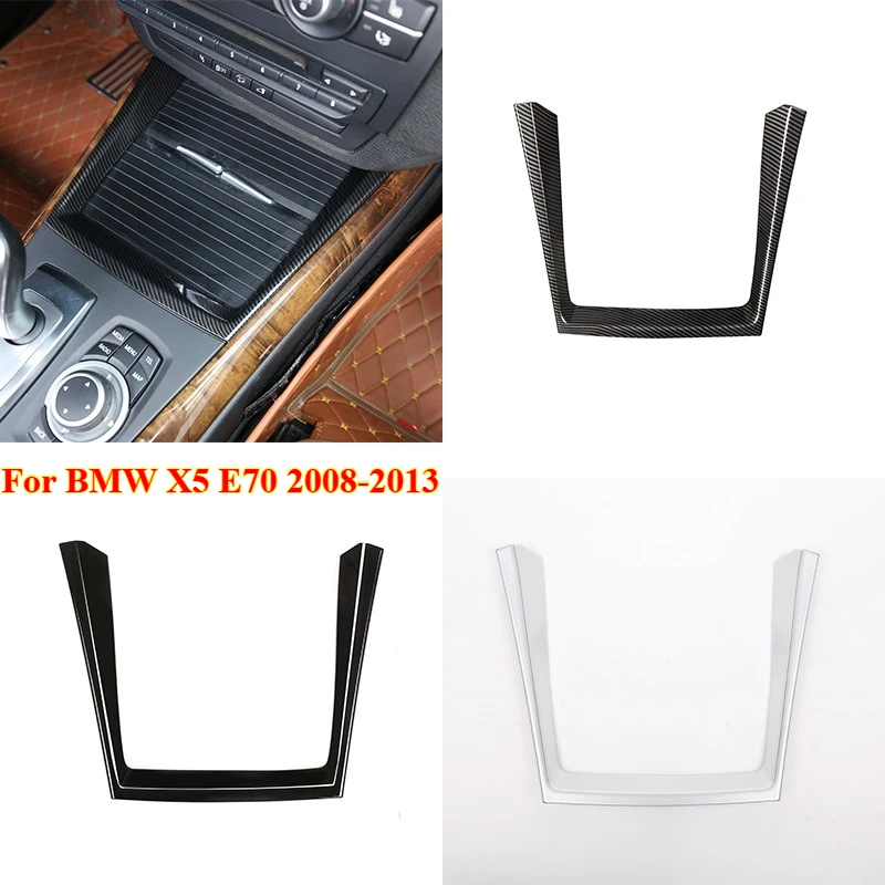 

1PCS For BMW X5 E70 2008-2013 ABS Interior Car Center Console Frame Decoration Water Cup Holder Frame Trim Strip Car Accessories