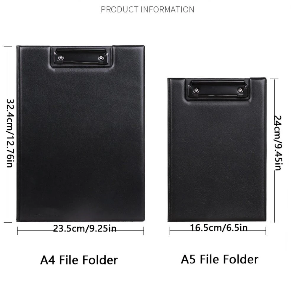 

High Grade PU Leather File Folder A4/A5 Foldable Clip Boards Vertical Plate Hardboard Contract Clamp Business Meeting