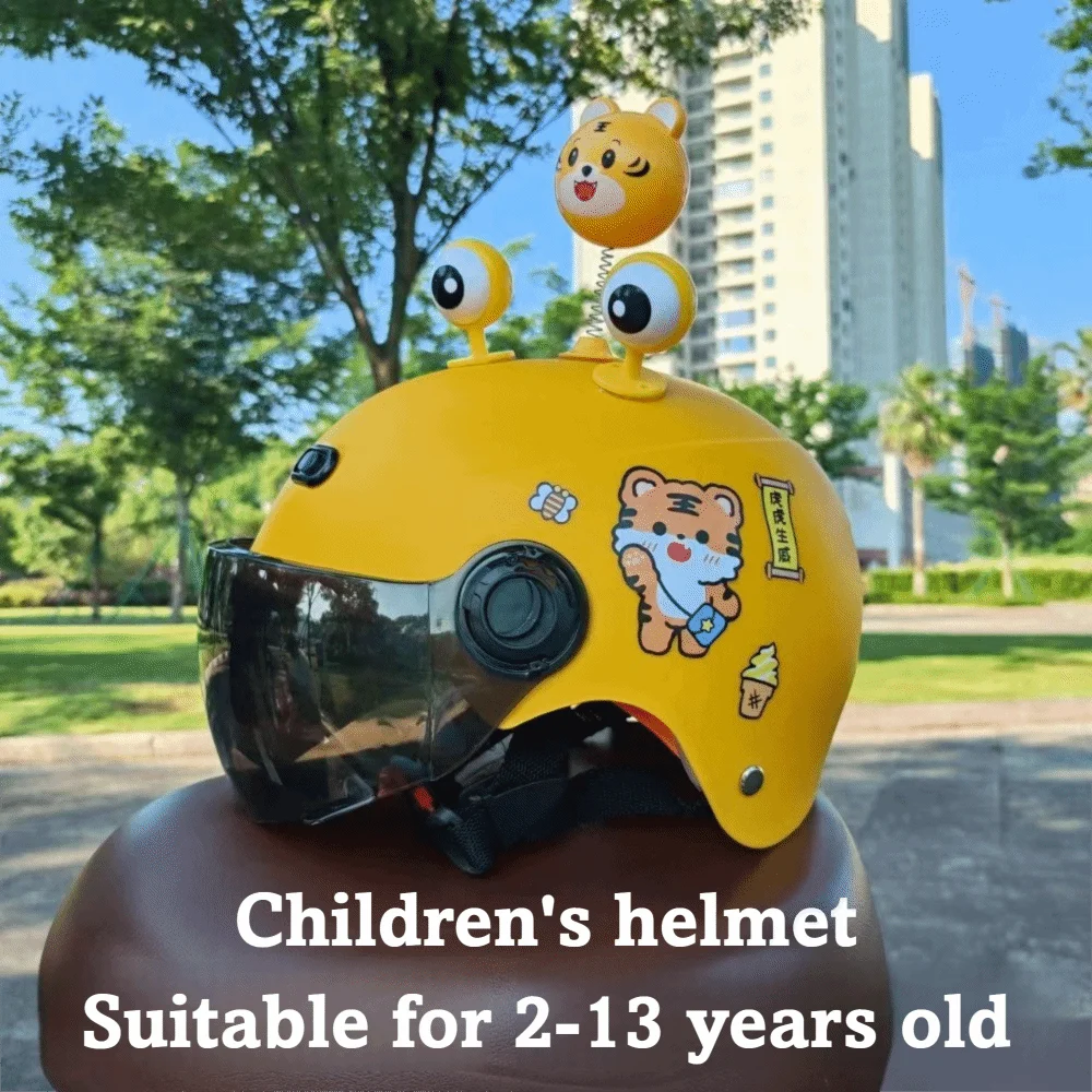 

New Cartoon Children's Helmet Swinging Frog Eyes Breathable Bicycle Helmet Adjustable Sturdy Safety Helmet Boys and Girls
