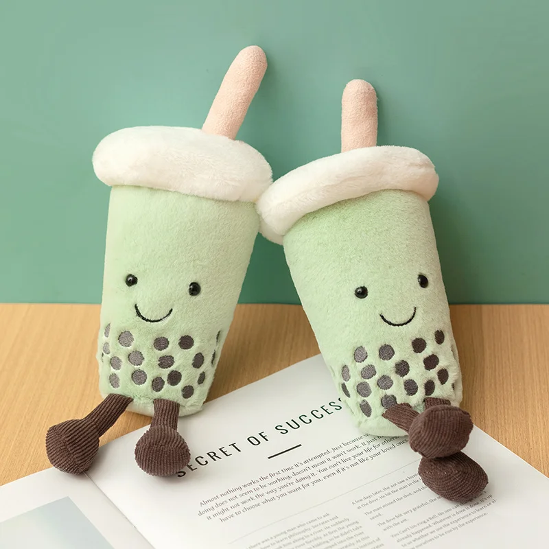 23cm Matcha Green Milk Tea Cup Cute Stuffed Boba Plush Cushion Soft Hugging Pillow Plush Toys Creative Gifts For Kids Favors