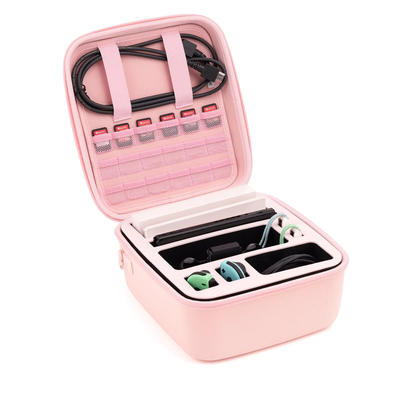 GeekShare Nintend 스위치 보관 가방 조이 콘 컨트롤러 액세서리 풀 세트 하드 빅 트래블 메신저 백 최대 대용량