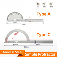 180 Degree Protractor Metal Angle Finder Angle Ruler Woodworking Tools Measuring Ruler Angle Meter Stainless Steel Goniometer