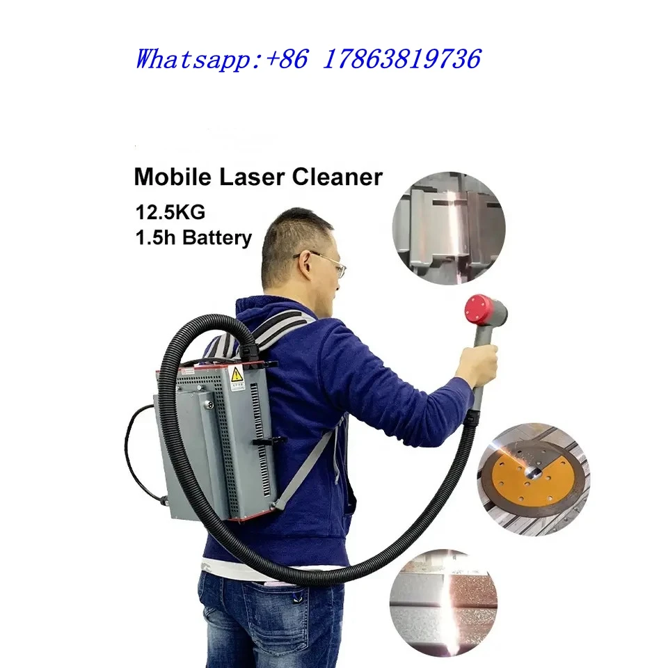 Backpack Laser Cleaning Machine Portable 300W 100W 200W Easy Operate Rust Remover Paint Graffiti Pulse Laser Cleaner Machine