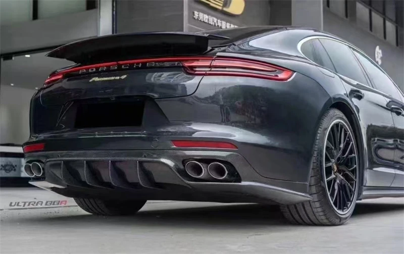 Untuk Porsche Panamera 971 2017 2018 2019 2020 2021 2022 2023 ReaI Kit Spoiler Bibir Belakang Bumper Serat Karbon