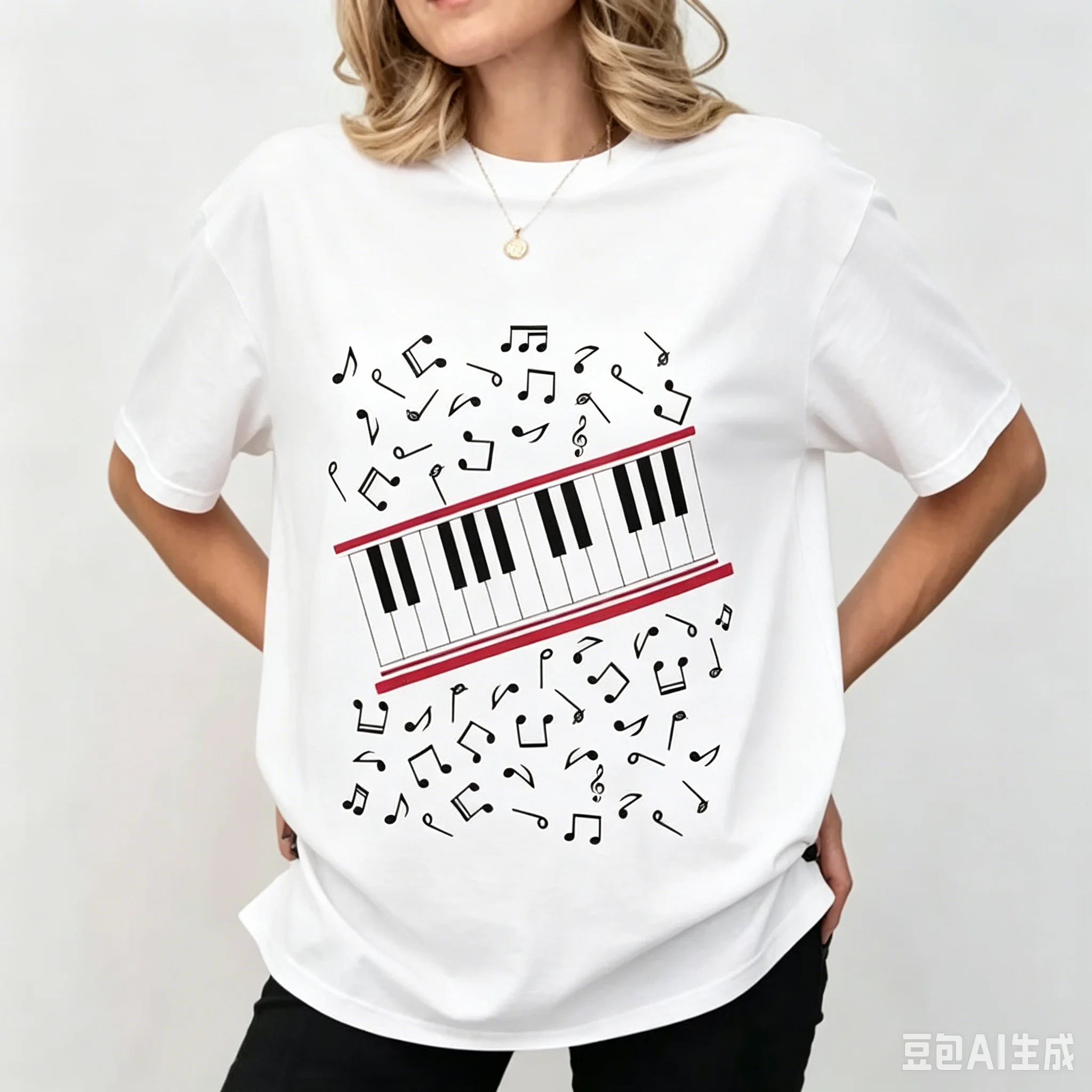 MJ Beat It Piano Keys T-Shirt King of Pop Music Tee Retro 90s Style Shirts Unisex Short Sleeves Casual Tops Fan Gifts Tops
