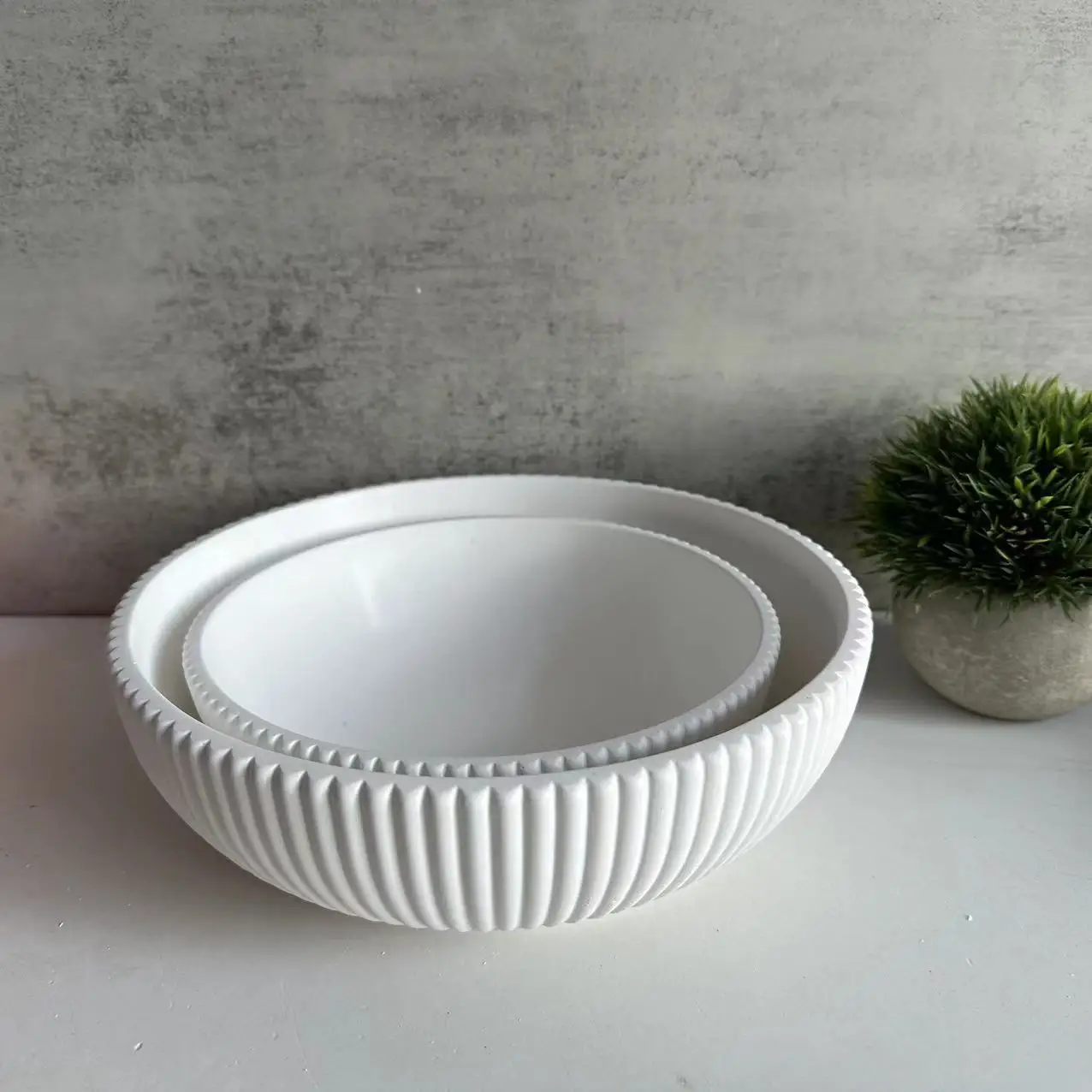 Large And Small Striped Storage Bowl Silicone Mold Resin Drop Glue Mold Plaster Mold