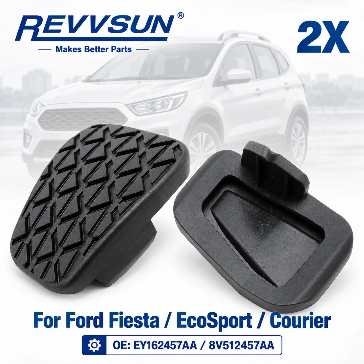 A Pair Clutch Brake Pedal Pad Rubber Cover For Ford Fiesta B Max Ecosport Ka Tourneo Courier Transit Courier 1534502 EY162457AA