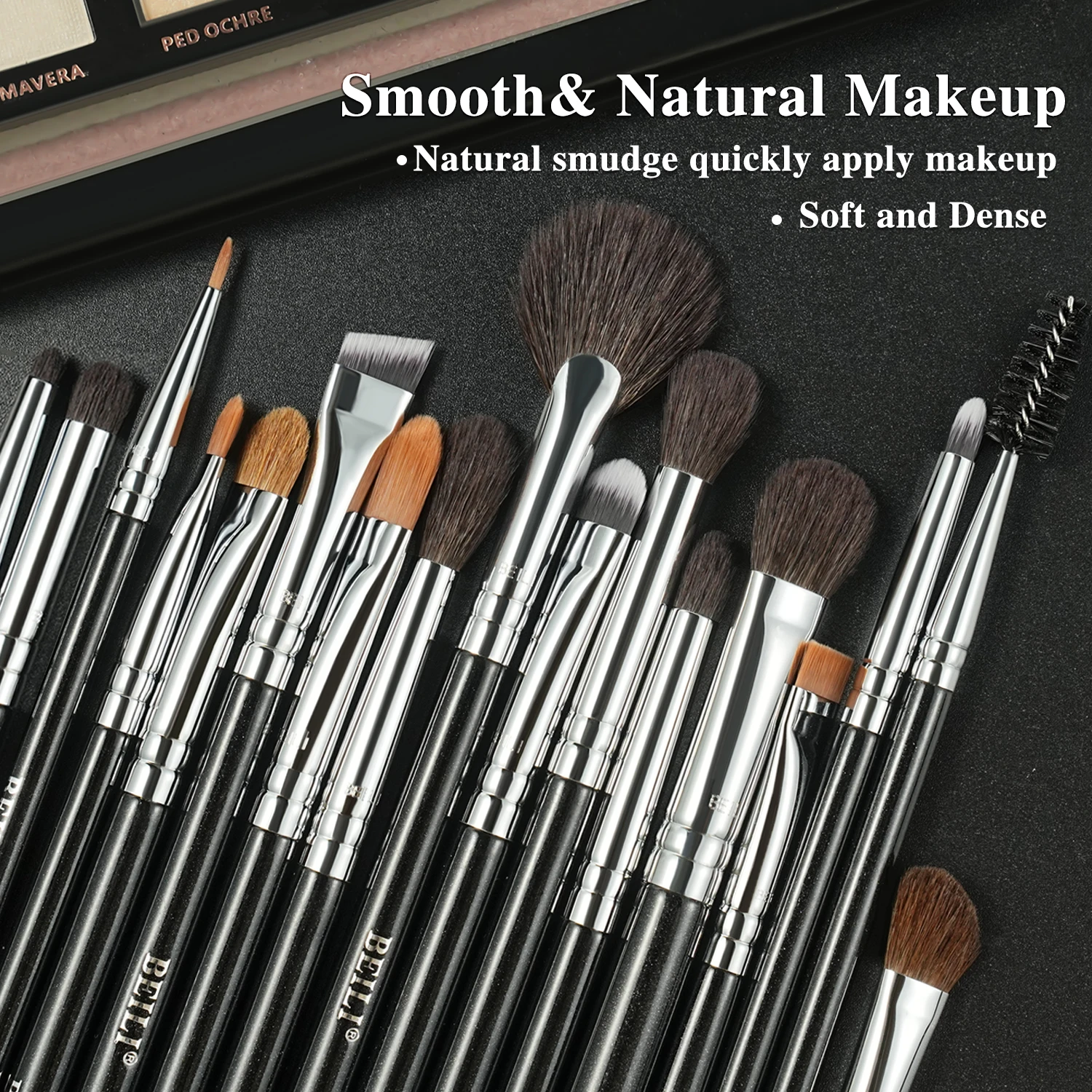 BEILI 17Pcs Eye Makeup Brushes Professional Soft Hair Concealer Eyeshadow Eyebrow Liner Blending Cosmetic Brush Set