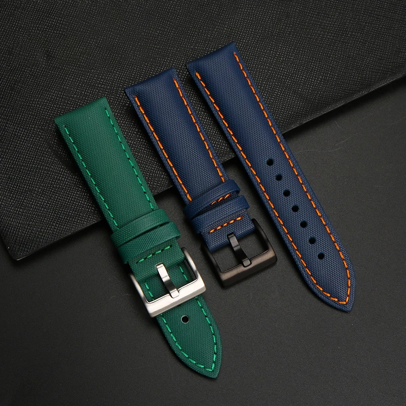 حزام ساعة من جلد النايلون من ألياف الرجال ، سوار من القماش ، سوار لعلامة هوير F1 ، سيارة سباق ، غوص ، ميدو ، 20 حزام ، 22