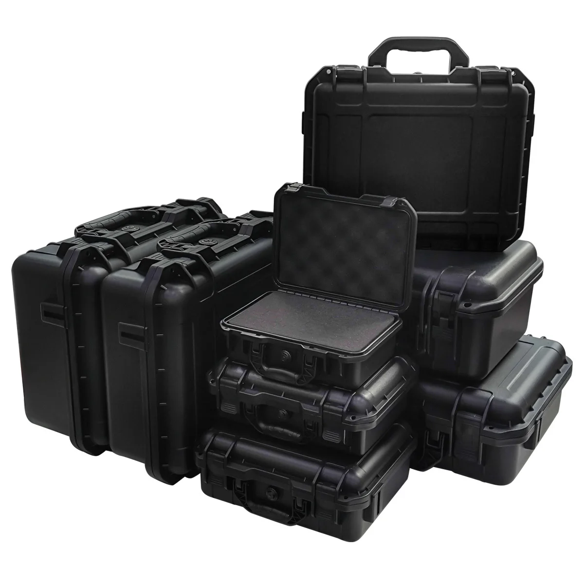 Waterproof Heavy-Duty Protective Tool Box Set with Pre-cut Sponge Inserts - Durable Plastic, Shockproof Equipment Storage Box
