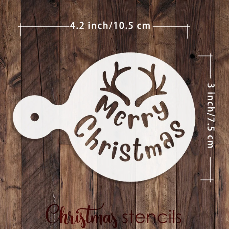 16pcs Merry Christmas Snowflake Antlers Pattern Bread Cake Printing Plate Template Mold Winter Happy New Year Party DIY Supplies