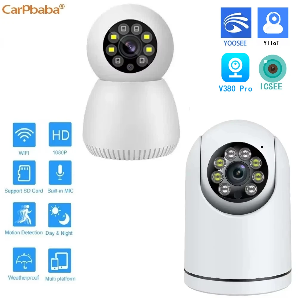 CARPBABA WIFI IP Camera 2MP YOOSEE ICSEE V380Pro YIIOT Surveillance Color Night Vision Security Protection Wireless Smart Home