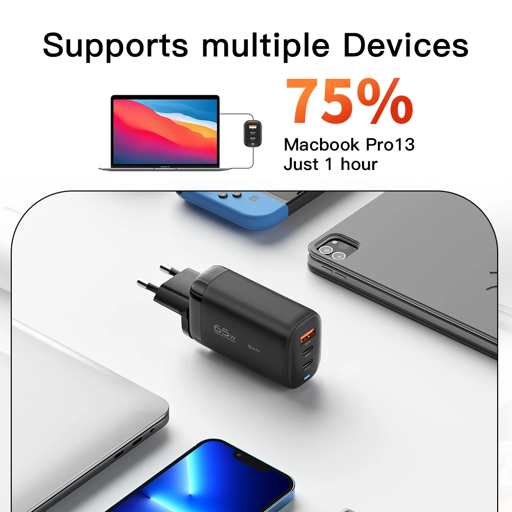 Essager 65W Gan Usb Type C Lader Voor Laptop Pps 45W 25W Fast Charge Voor Samsung QC3.0 PD3.0 Voor IPhone14 13 Pro Telefoon Chagers