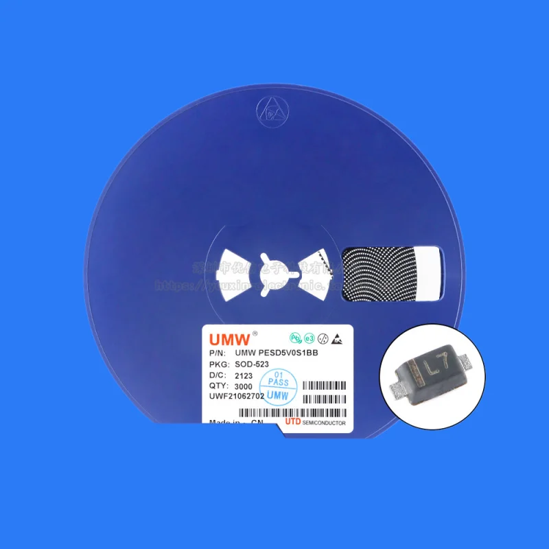 100pcs/ PESD5V0S1BB SOD-523 5V ESD anti-static diode protection chip