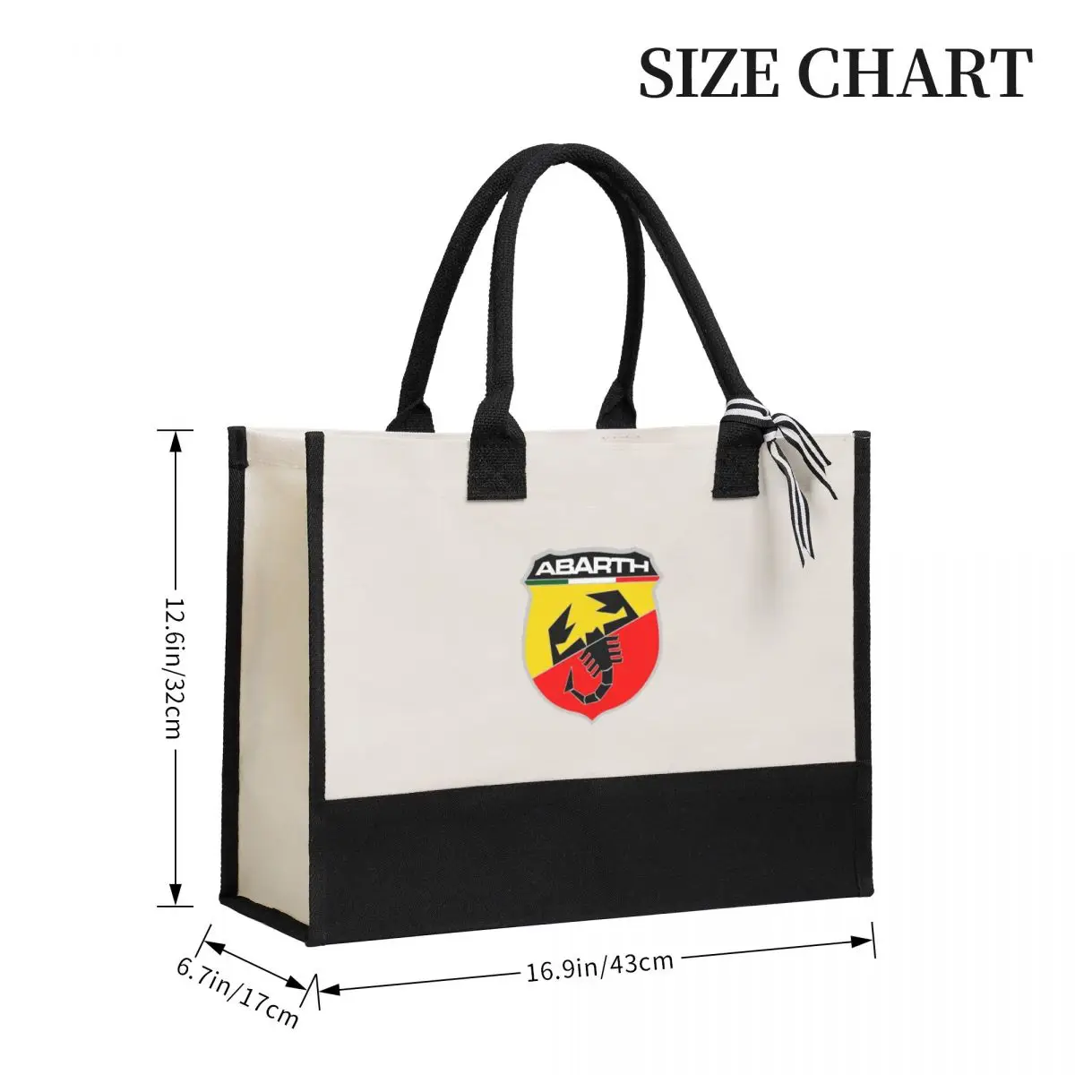 Abarth-Sac à provisions en toile avec logo, sac de voyage, décoration de mariage, meilleur cadeau de mariage