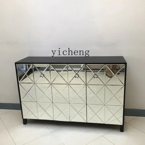 

LX Shoe Cabinet Mirror Furniture Sideboard Entrance Cabinet Storage Cabinet Neoclassical