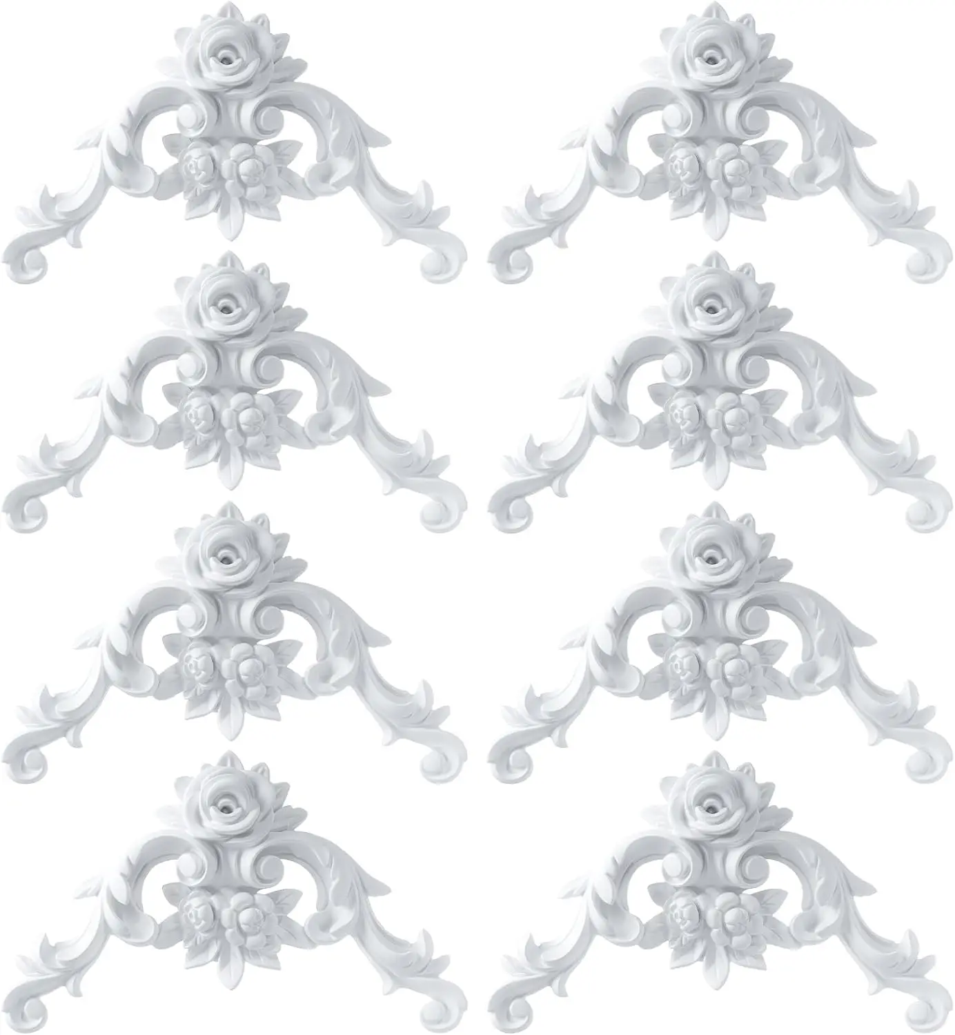 Paintable PU Molding Corner Flower Polyurethane Decorative Flower Rose Ceiling Background Wall carving Home Cabinet Decoration