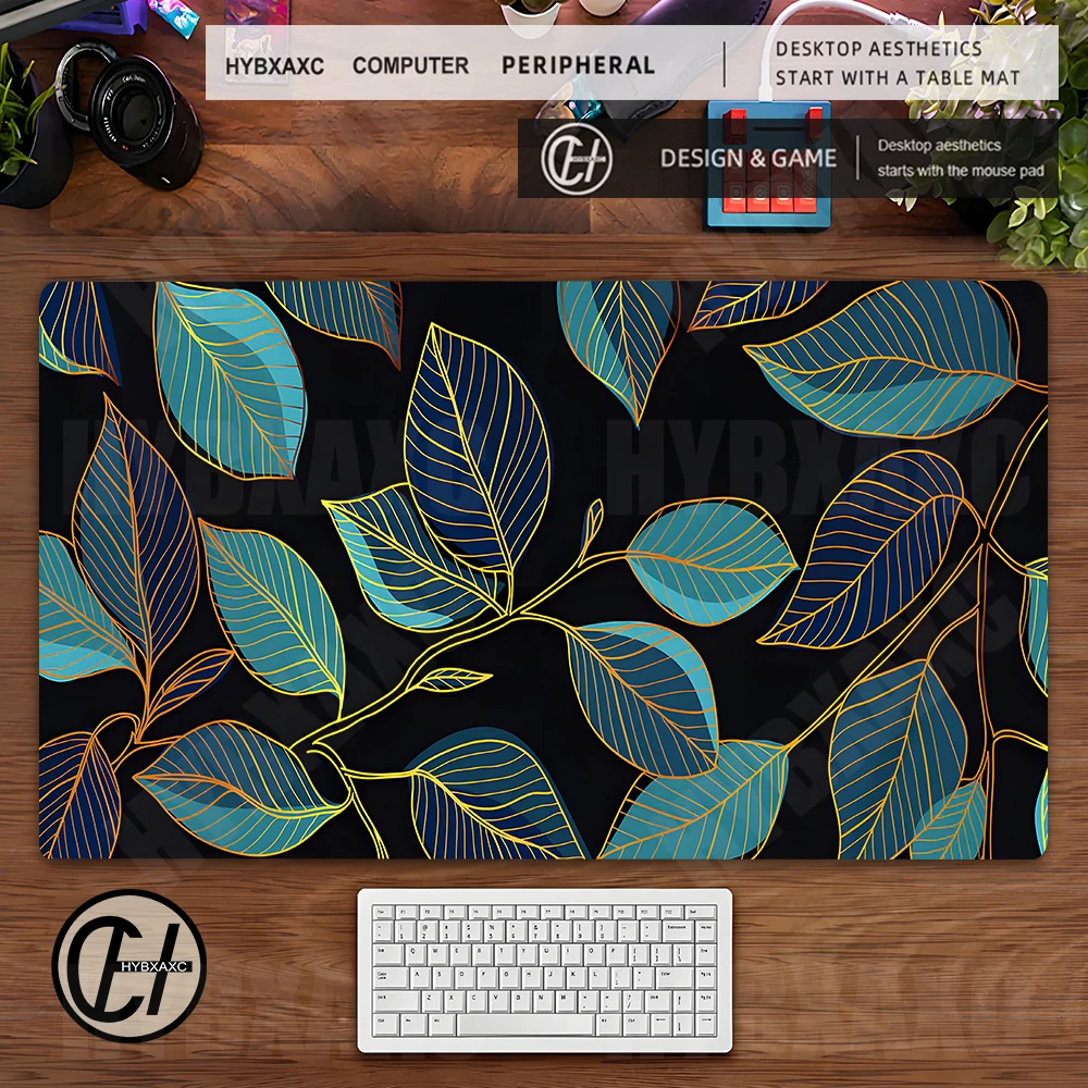 

Tropical Jungle Leaf Mouse Pad Gamer Green Leaves XL Computer Large New Mousepad XXL keyboard pad Soft Carpet Non-Slip Table Mat