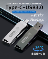 Zsuit 10Pcs/Lot OTG 32G USB Flash Pen Drive Metal Memory Stick Usb 3.0 Flash Disk 064G 128G USB3.0 Dual C Pendrive Type c U Disk