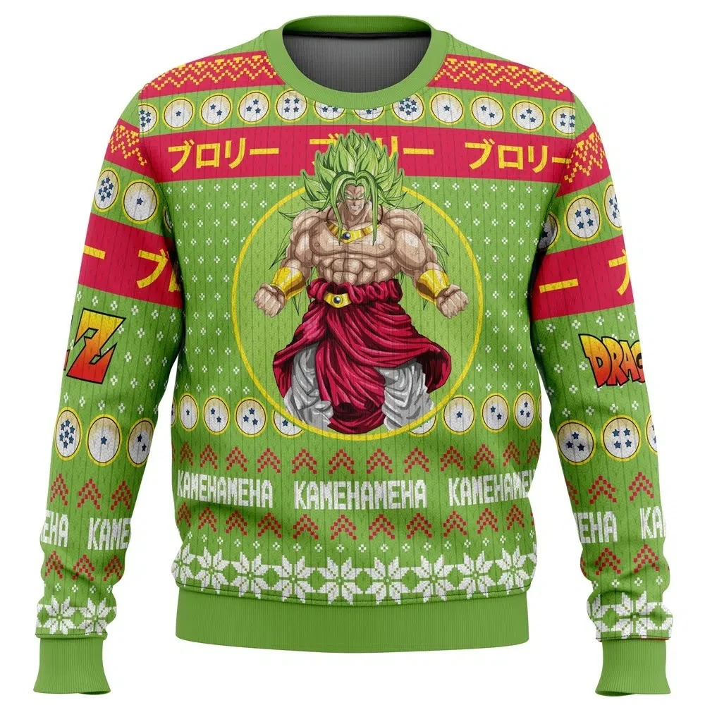 2026 Dragon Ball Charakterbild 3D Weihnachtsstil Hässlicher Pullover für Männer, Kinder und Erwachsene, Rundhals-Sweatshirt, passende Familienkleidung