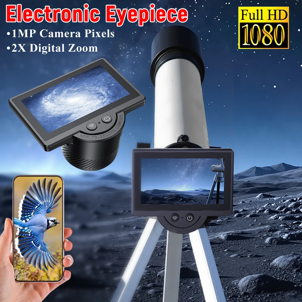 

WiFi Electronic Eyepiece 1080P Telescope Camera Eyepiece 4.3 Inch Screen Digital Eyepiece for Astronomical Telescope Accessories