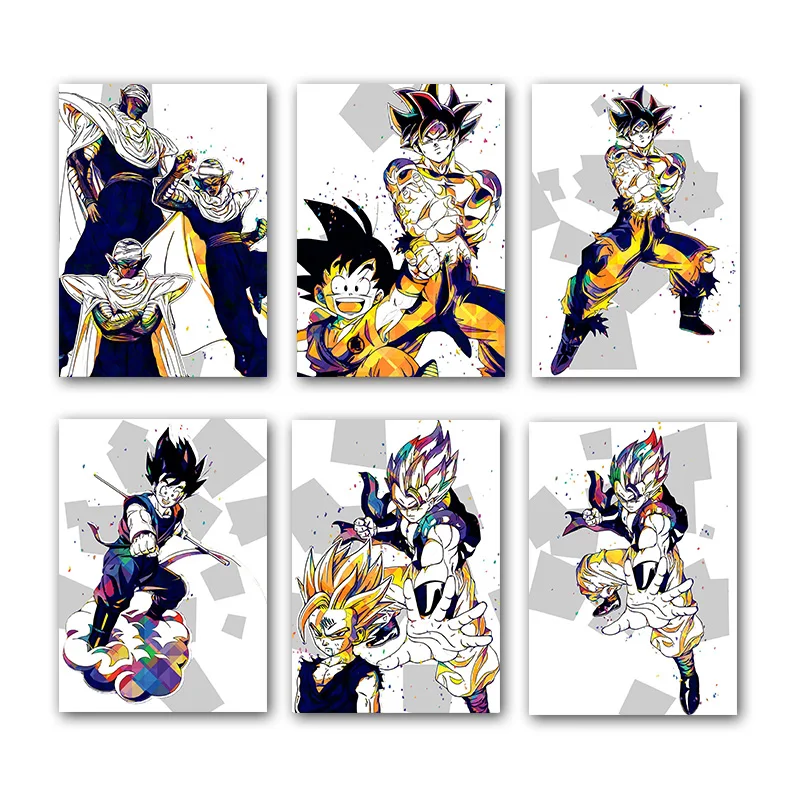 Dragon Ball Anime Goku Vegetto Poster Abstract Wall Art Modular Colorful Canvas Painting Picture Mural Home Decoration Cuadros