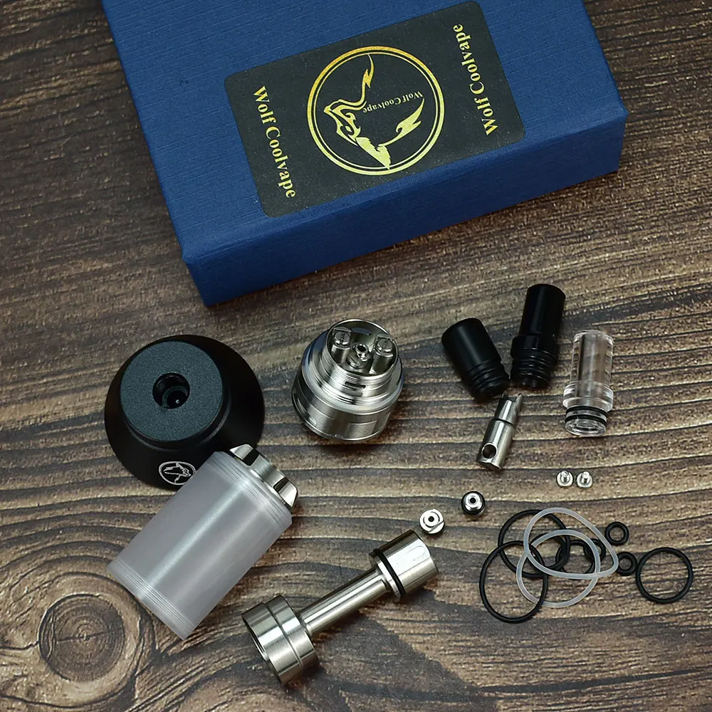 wolfcoolvape BY-KA V.8+ Style rta KA V.8+ rta 22mm 316SS RTA  Rebuildable Tank 5.1ml airflow 1.2mm 1.4mm 1.7mm Atomizer
