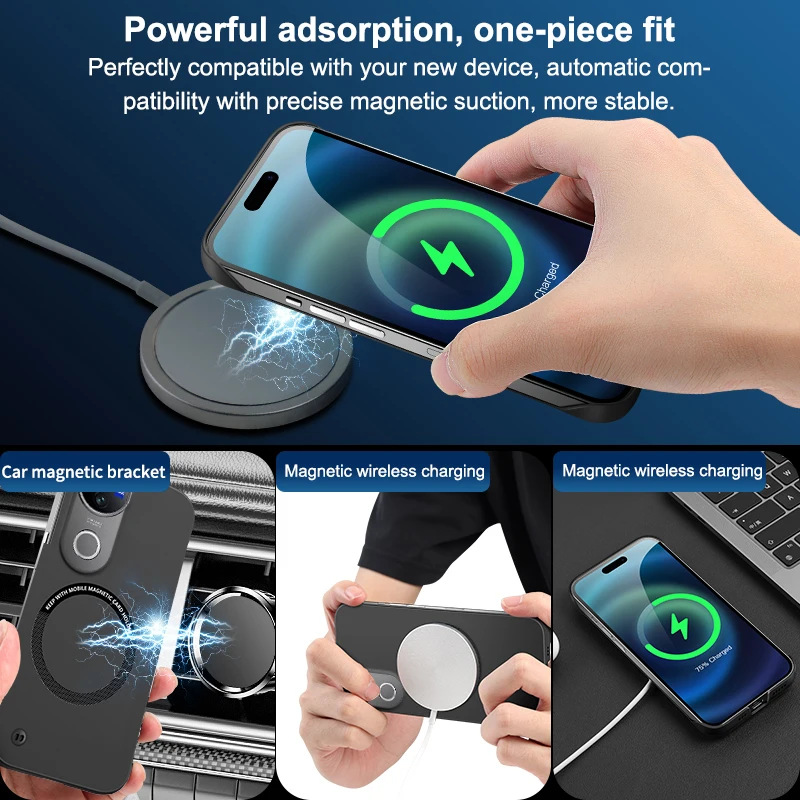 No Border Phone Case for VIVO V50 Lite V50E T4R V50Lite 5G Fundas Thin Magnetic Wireless Charging Hard Original Back Cover Shell view 6