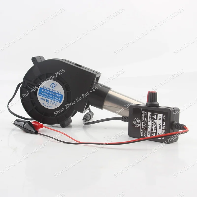 

High quality DC12V 2.94A 9733 High air volume barbecue dust removal generator PWM Governor Turbine Blower BFB9733H Cooling Fan