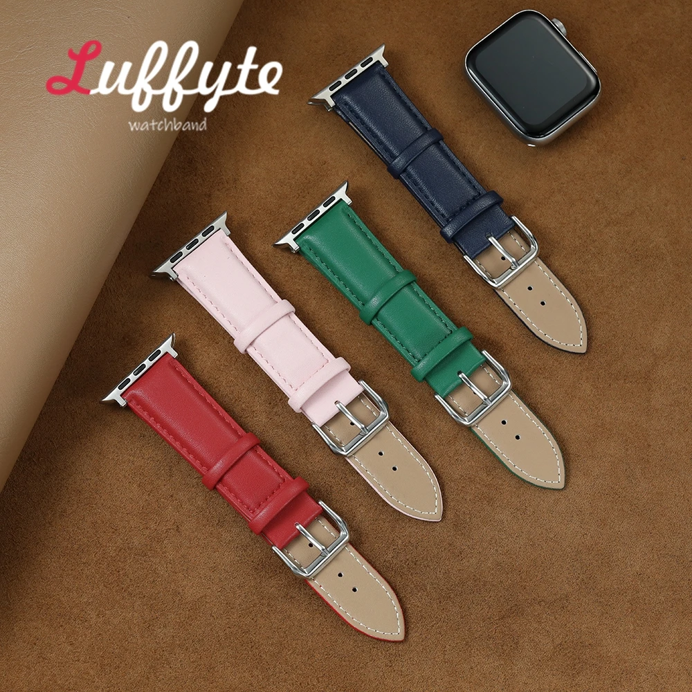 Weiches PU-Lederarmband für Apple Watch 1–10 Ultra SE 2-Band für Iwatch 38–49 mm Business-Armbanduhr