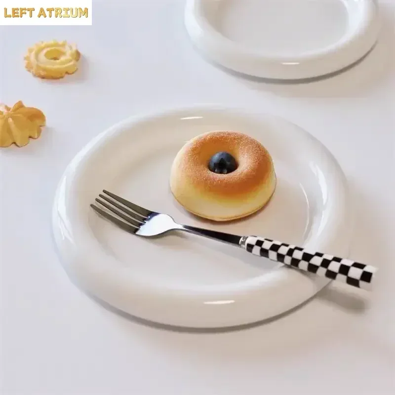 Korean ins tableware Internet celebrity chubby plate premium feeling breakfast plate cake cream dessert ewelry
