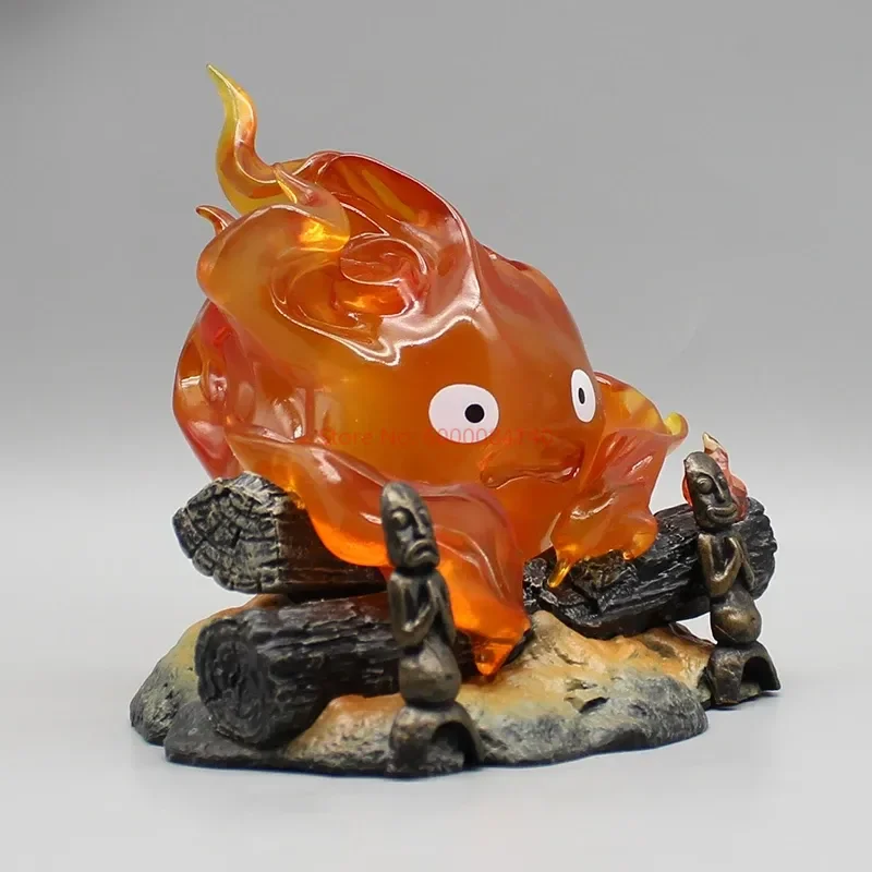 12cm Cartoon Calcifer  Objects Lamp Cartoon Anime Candle Desktop Action Figures Model Statue Pvc Model Toys Collection Ornament