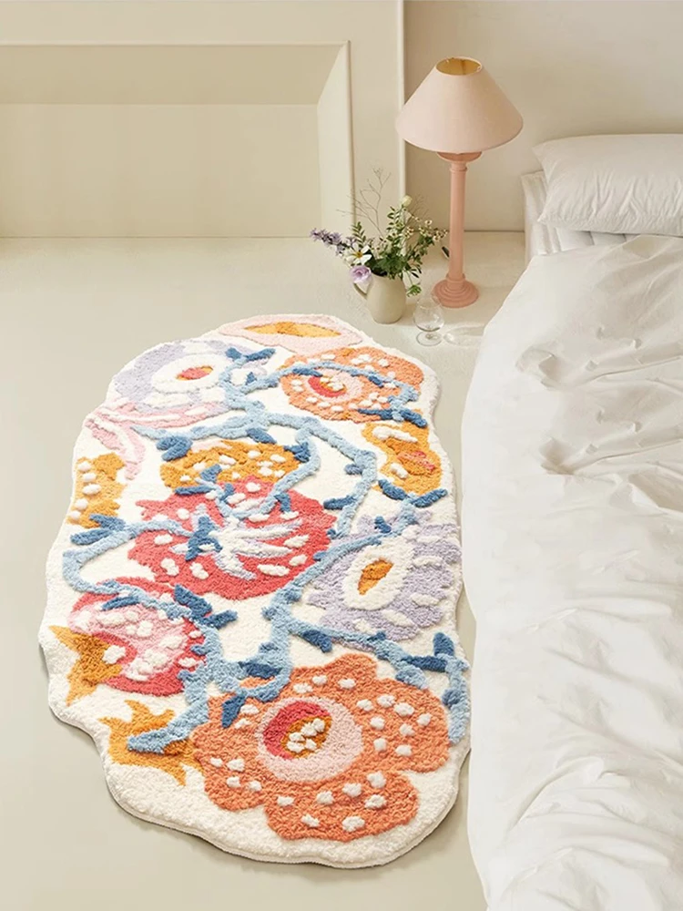 Colorful Thickened Tufted Carpet Bedroom Kid Room Bedside Rug Anti-skid Absorbent Floor Area Rug Living Room Mats Bathroom Mats