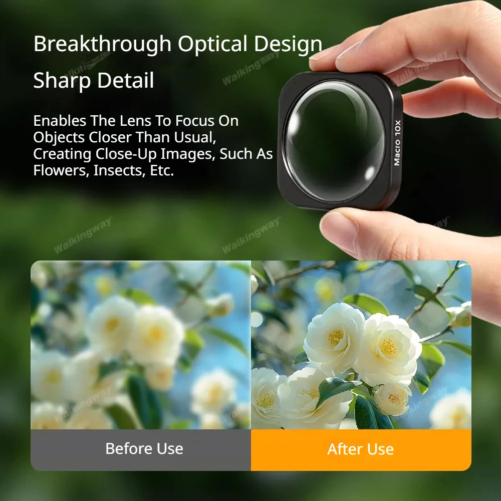 Walking Way 10X Macro Lens Filters Suitable For Insta 360 AcePro/2 Optical Glass Magnify Close-Up Lens Sports Camera Accessories
