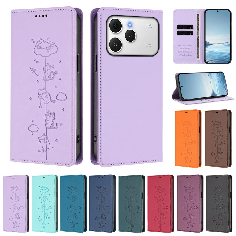 Funda Protectora de Cuero con Soporte y Función de Cartera para Tecno Spark 50 40 40C 30 30C 20 Pro Plus 9 10C 10 Pro Magic 9T 7T 7P 6 GO
