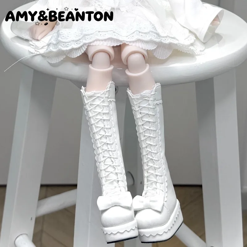 BJD 1/4 Doll Long Boots Doll Shoes Fit Normal 1/4, Fat 1/4 Body PU Leather Tall Tube Boots Dolls Replacement Outfit Accessories