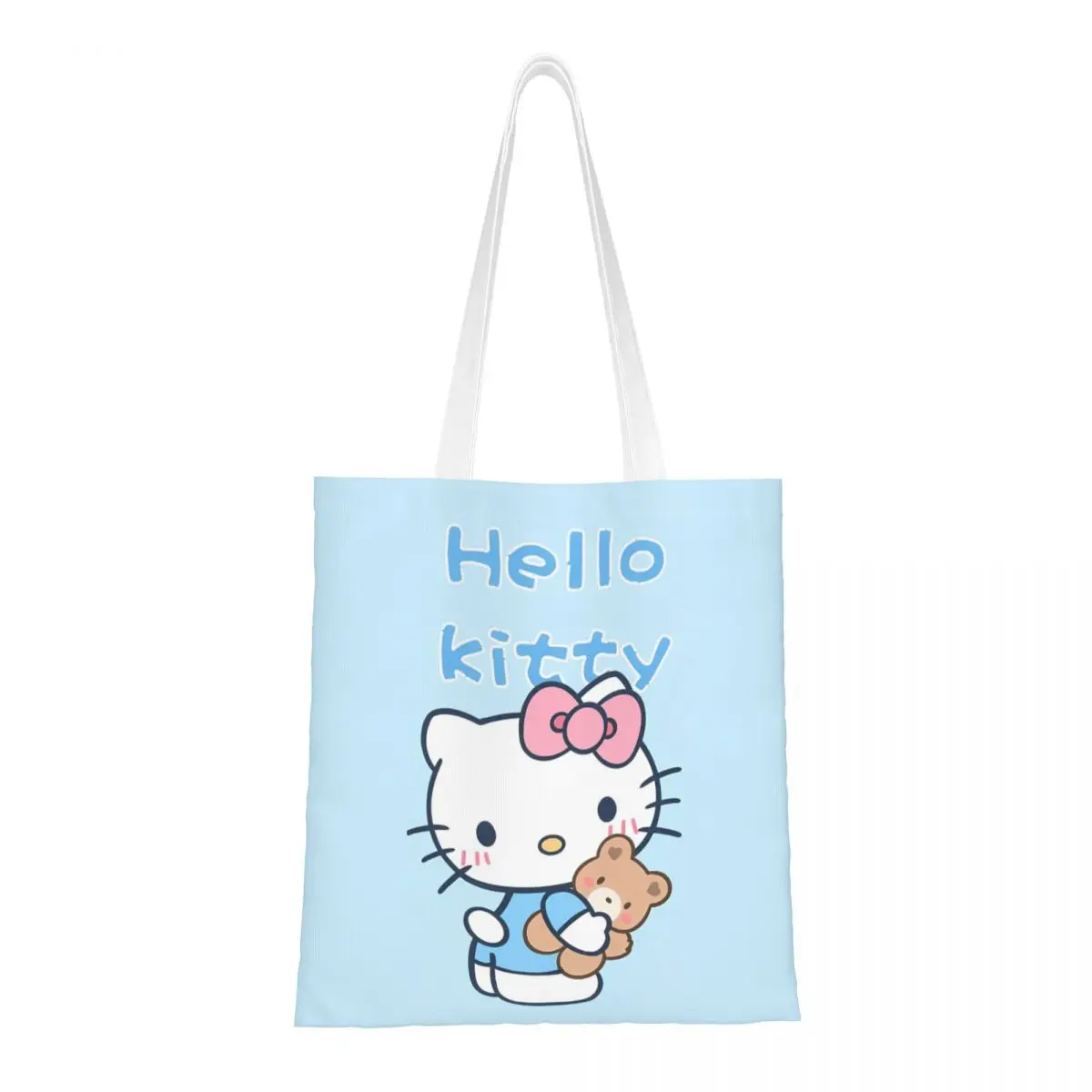 

Sanrio Kawaii My Melody Холщовая Сумка-тоут многоразовая вместительная сумка для покупок унисекс аниме школьные сумки