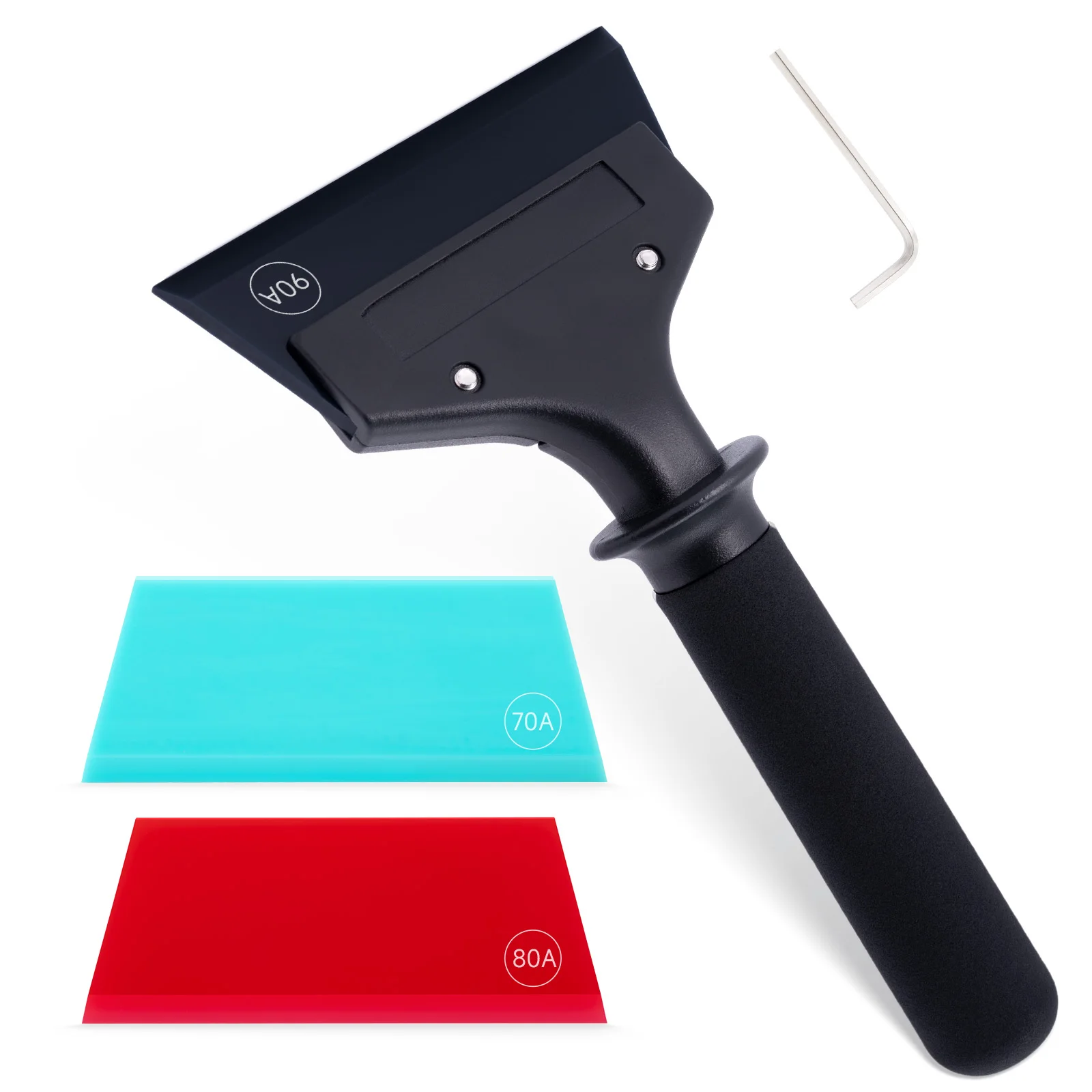 

EHDIS Car Wash Cleaning EVA Handle Squeegee With 3pcs Soft Rubber Blade Tinting Vinyl Wrap Application Glass Drying Scraper Tool