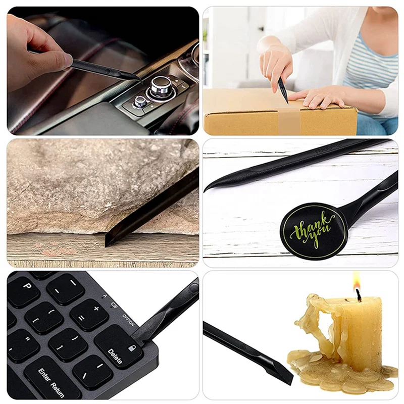 B50B-27 Stuks Plastic Schraper Tool Krasvrije Plastic Schraper Reiniging Pen Vormige Schraper Tool Multifunctionele Label Schraper