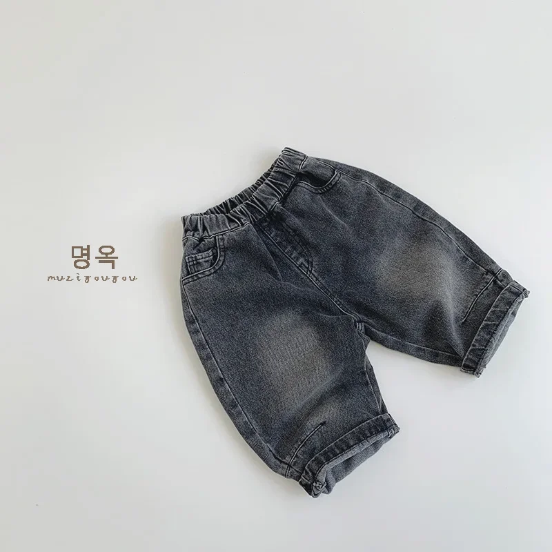 

Kids Pants Children Jeans Autumn New Leisure Time Trousers Male and Female Children 2024 Korean Retro Childrens Clothing Pants