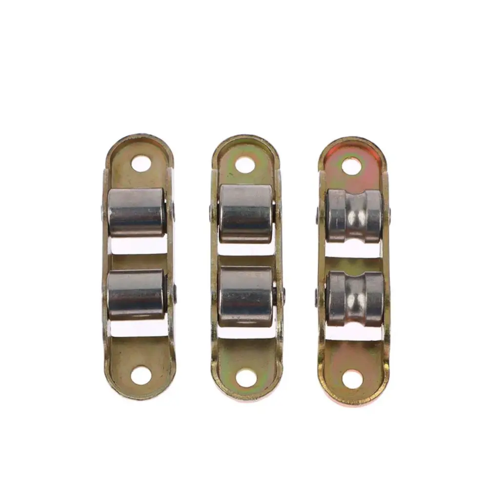 1Pcs Double Wheel Flat Groove Wheel Doors Window Flat/Groove Window Pulley Wheel Metal 80 Type Bottom Sliding Roller Track