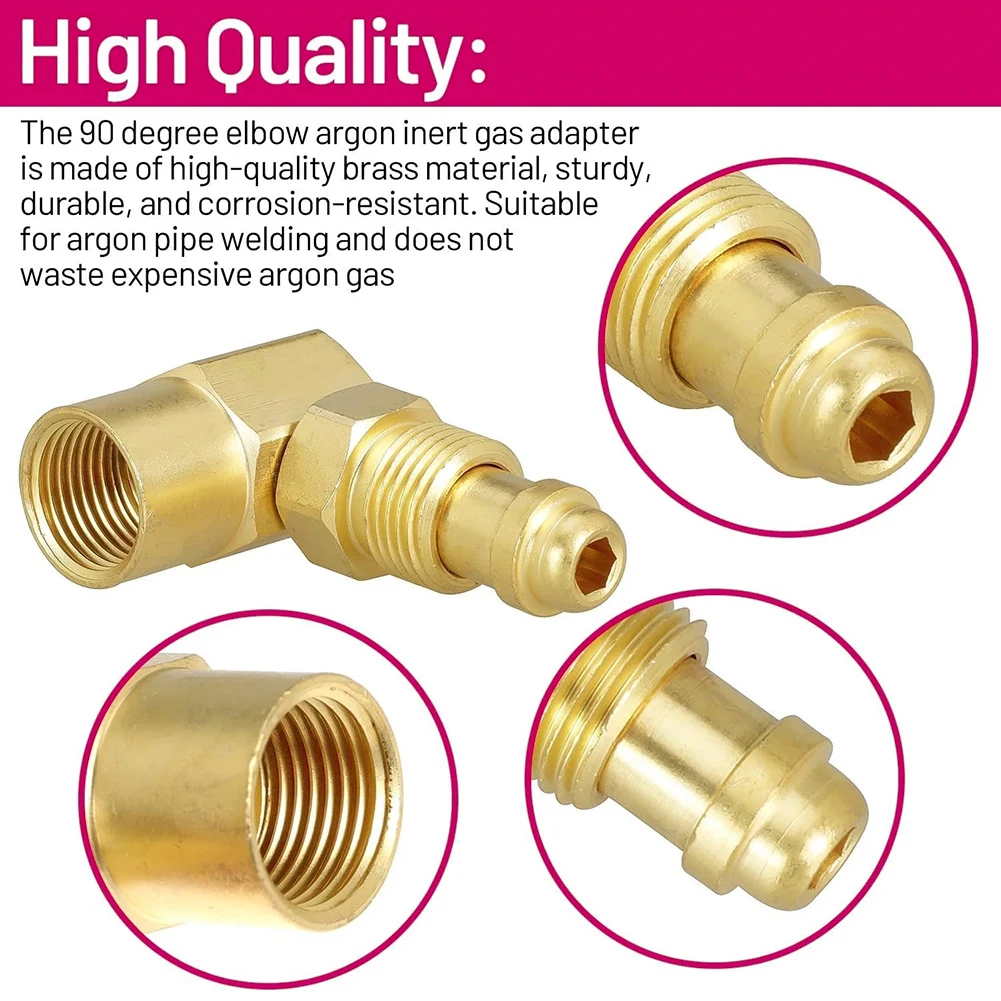 1pc AW-407 CGA 032 Nut/NIP - 032 Body Brass 90° TIG/MIG Welding Machine Fitting For Welding Hoses Parts