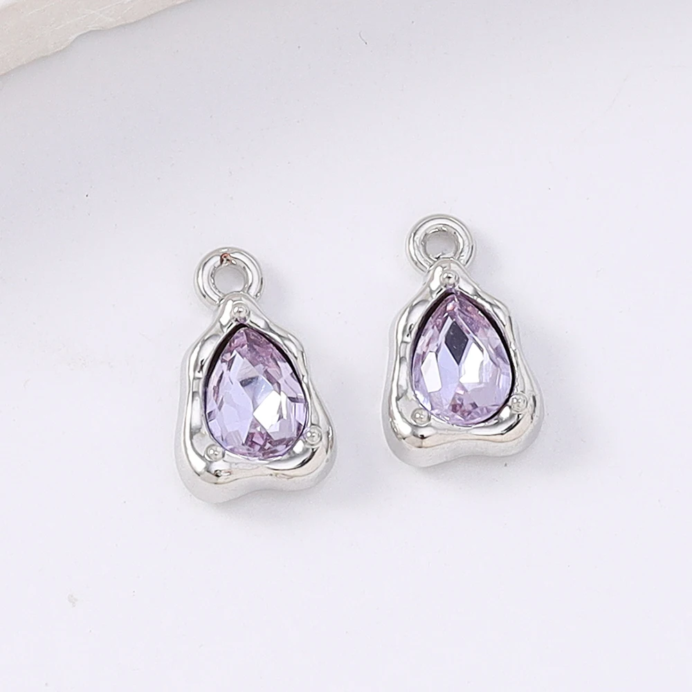 

5pcs Luxury Crystal Zircon Waterdrop Charms Pendants for Jewelry Making Necklace Earrings Bracelet DIY Accessories Supplies