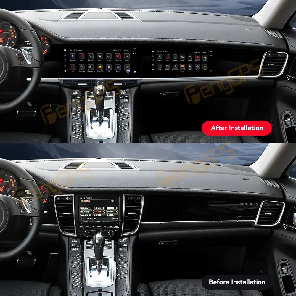 

Двойной 12,3-дюймовый HD-экран для Porsche Panamera 2010-2016, беспроводной Carplay Android 13, GPS-навигация, автомобильный радиоприемник, мультимедийный плеер