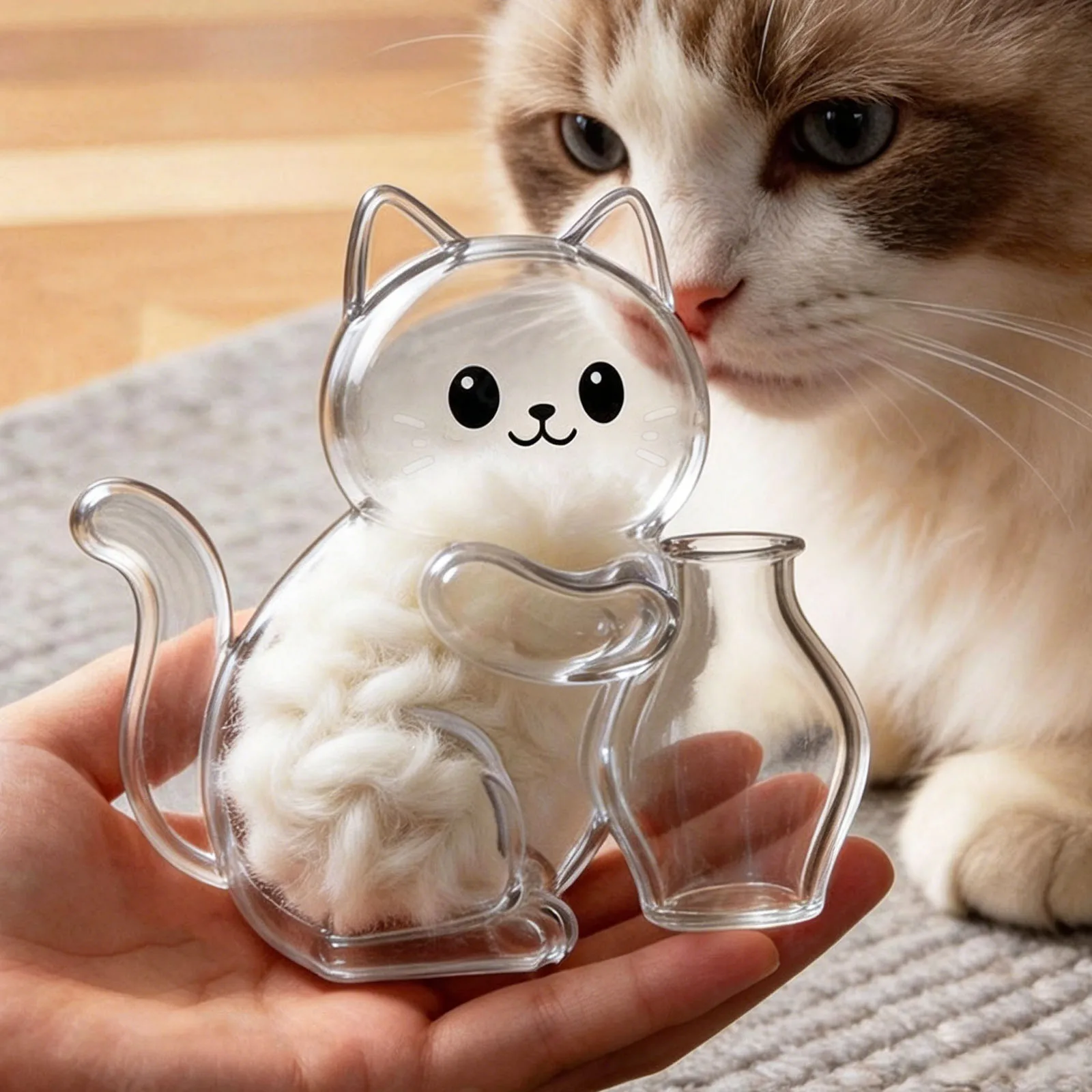 Pet Fur Keepsake Capsule Memorial Pet Hairs Collector Cat Fur and Whiskers Storage for Store Whiskers and Small Flowers
