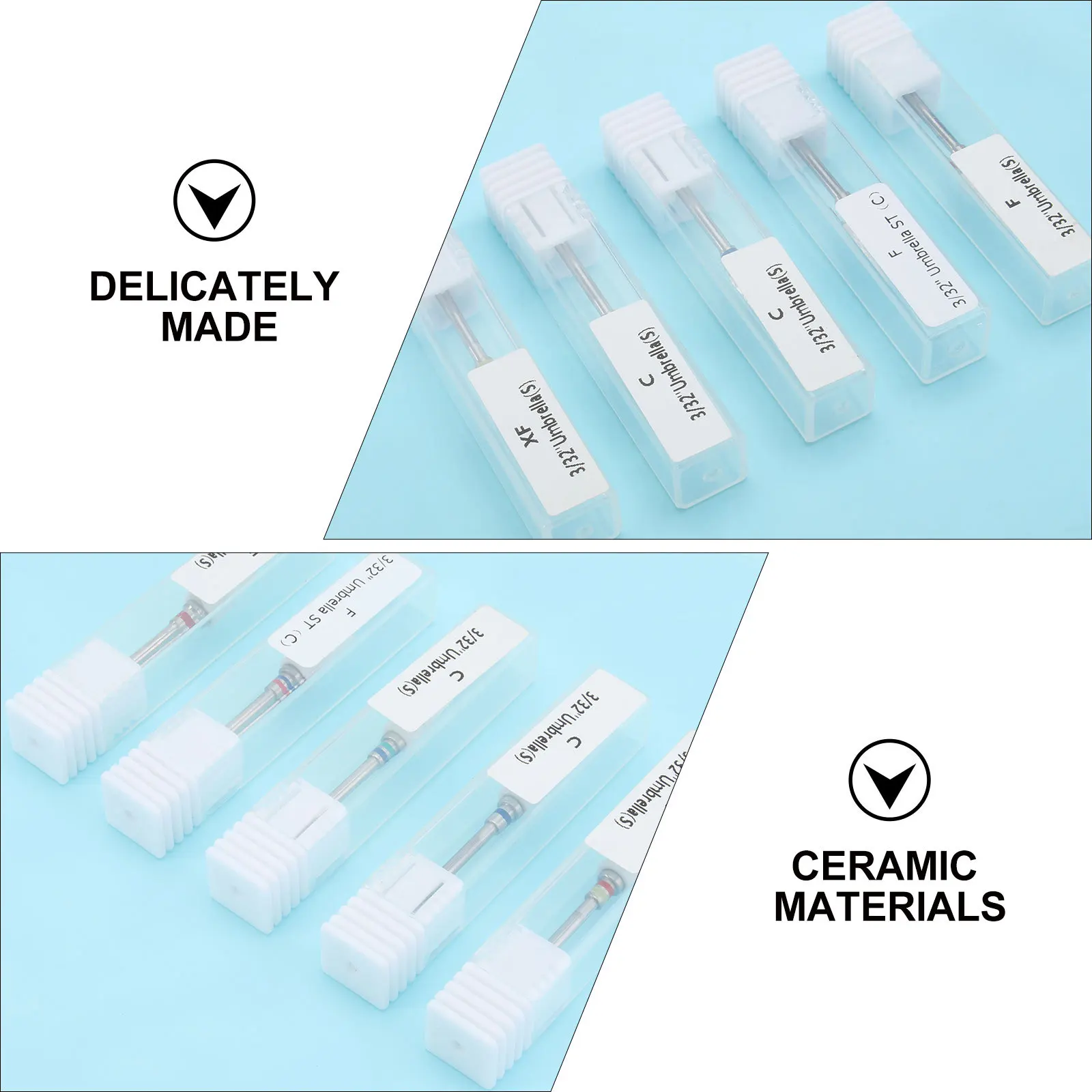 

5pcs Ceramic Nail Drill Bits Polishing For Grinding Nails Removing Dead Skin Manicure Pedicure Tools Wear Resistant