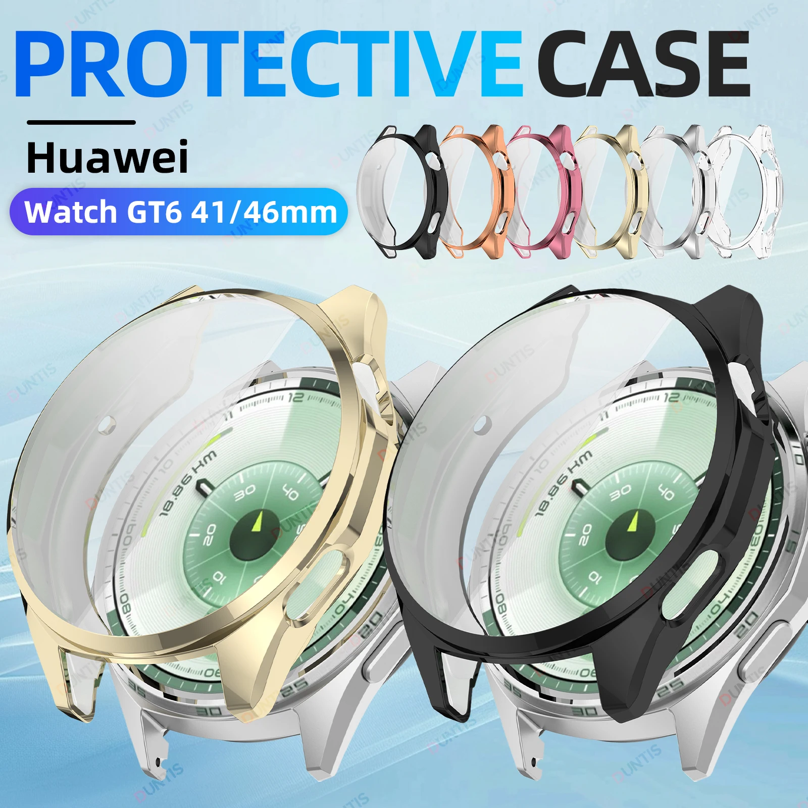 Screen Protector Case For Huawei Watch GT6 41mm / 46mm Soft TPU Face Cover All-Around Protective Bumper Accessories