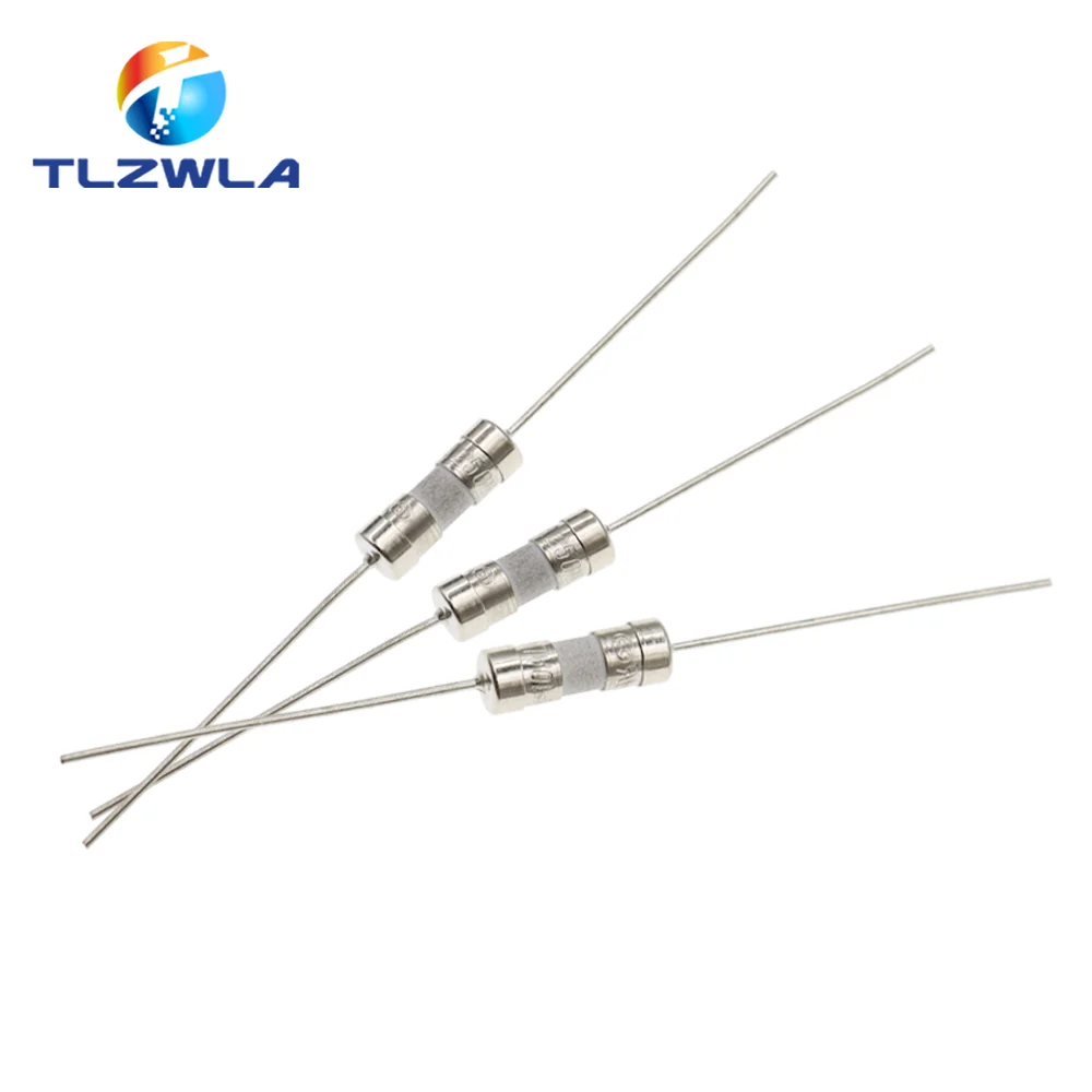 10PCS Quick Break 3.6X10MM Lead Wire Slow Blow Ceramic Fuse Tube 0.5A 1A 1.5A 2A 3A 3.15A 4A 5A 6.3A 8A 10A 15A 250V 3.6*10