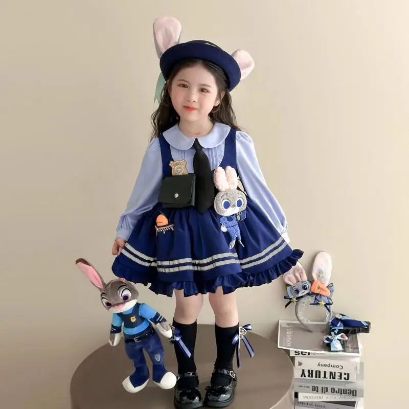 Zootopia Judy Hopps Costume pour enfants robe de jeu de rôle classique dessin animé Cosplay habiller Performance fille anniversaire cadeaux de noël